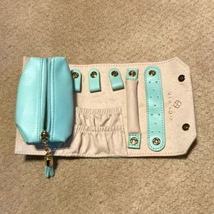 Mini Aqua travel jewelry roll